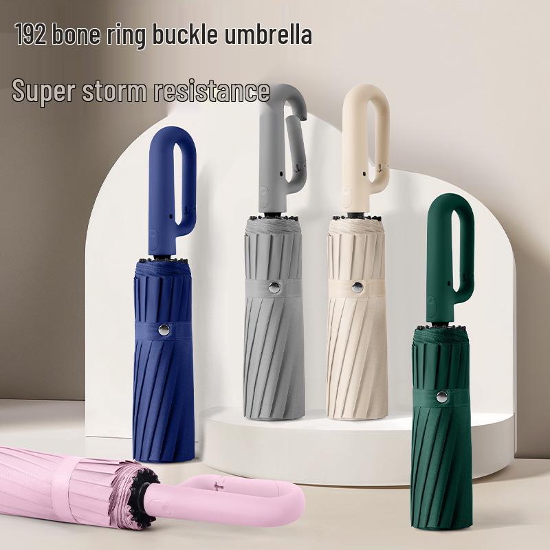 New 192-Rib Automatic Large Stormproof Dual-Use Umbrella for Business and Sun Protection