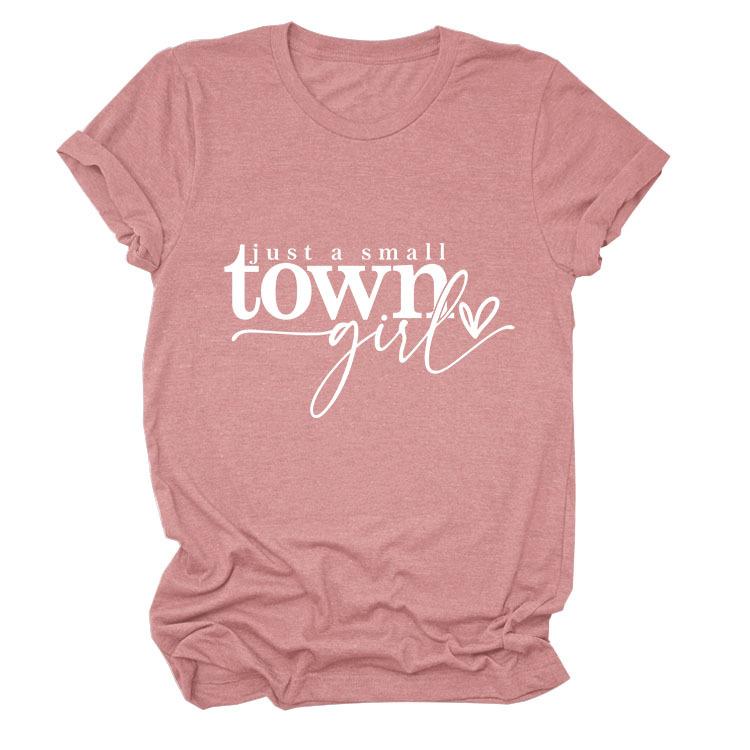 Casual just a small town letter print fashion ladies short sleeves