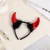 Headpiece Halloween Hair Band Cosplay Demon Hair Hoop Puffy Ox Horns Headband  Women Men