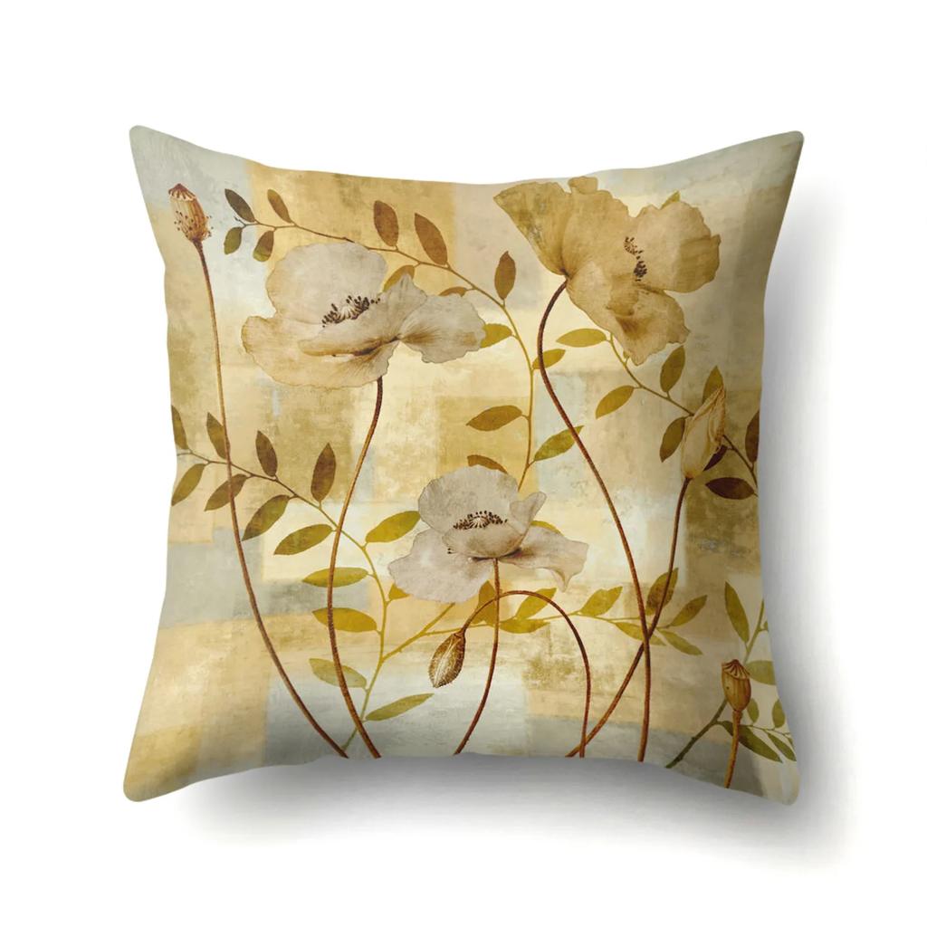 Home Decoration Living Room Sofa Pillowcase Garden  Oil Painting  Cushion Cover Polyester Pillow 45x45cm