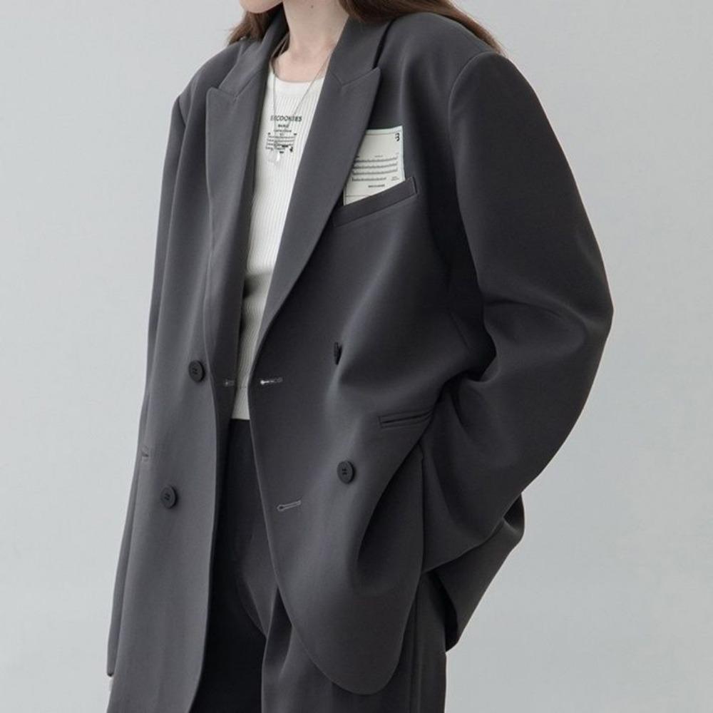 Stylish Korean Loose Oversize Suit Jacket Women's High-end Korean Loose School Uniform Top Trend