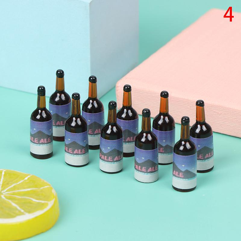 Various Styles 10pcs Mini 1/12 Dollhouse Miniature Simulation Whisky Wine Bottles Pretend Play Toys Doll Food Drink Accessories