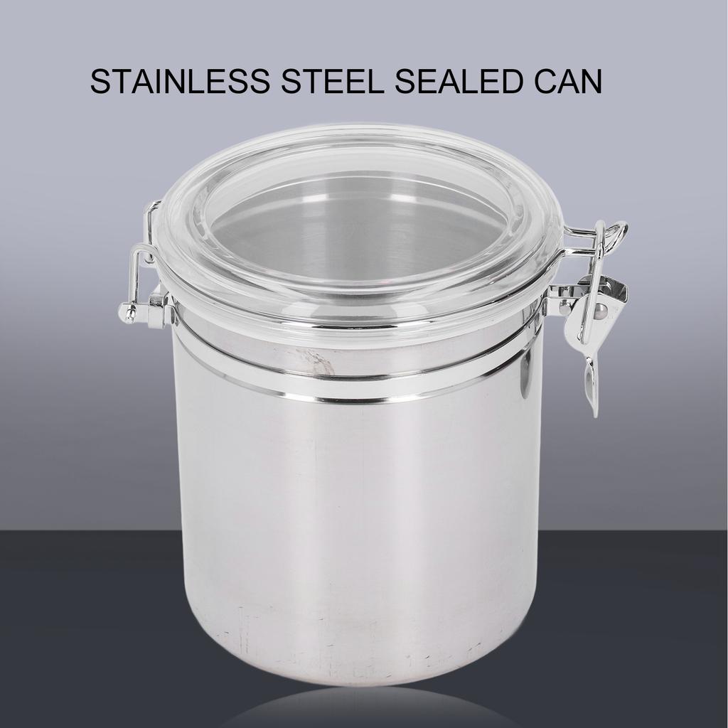 Stainless Steel Sealed Can Food Storage Container Airtight Canister for Dried Fruit Milk Powder Tea Large 1600ml
