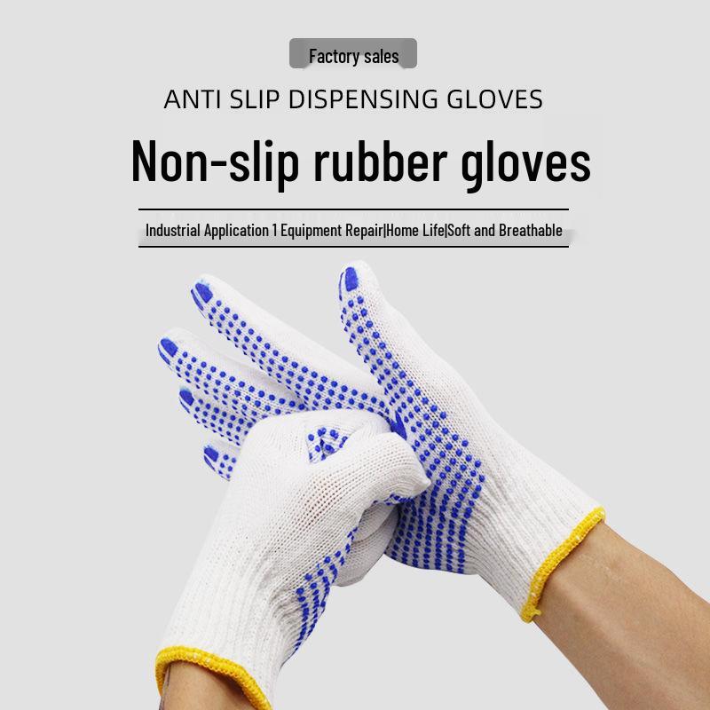 Anti-Slip, Wear-Resistant Cotton Work Gloves for Men & Women - Thickened & Breathable for Construction Sites