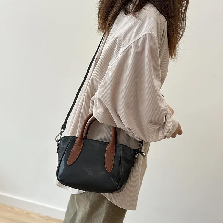 Johnature Small Bag Versatile Shoulder Crossbody Bag Simple Handbag Commuter Genuine Leather Women's Bag