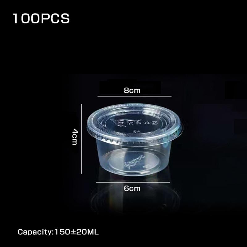 

50/100 шт. 150 мл 250 мл 300 мл стаканчики для пудинга одноразовая упаковочная коробка с крышками пластиковые коробки для упаковки мороженого десерта 150ML