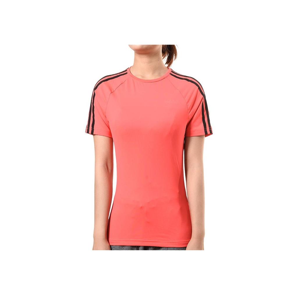 Adidas Womens Training Series Fashion Comfortable Soft Skin-Friendly Quick-Dry Short Sleeve Raglan T-Shirt Women Tops Red EH8724