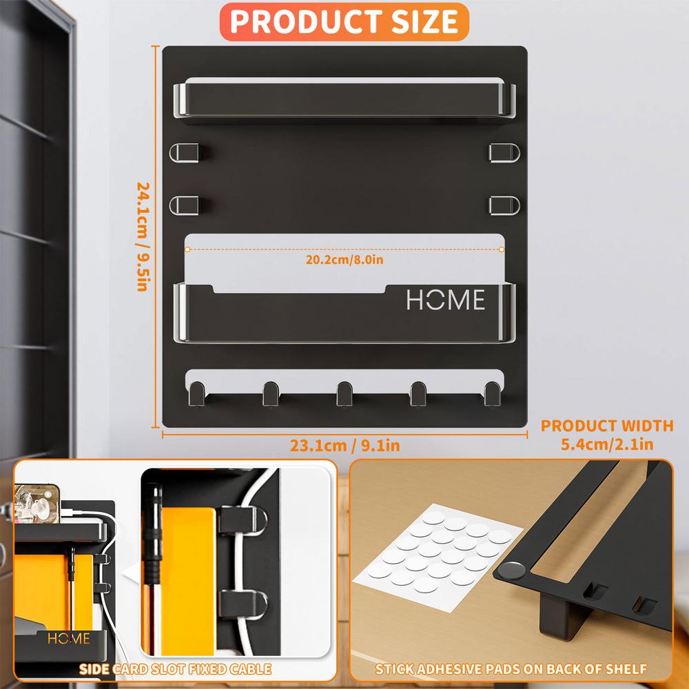 

bedside floating shelf Bookshelf, Hanging Wall Shelf, Literature Display Shelf for Remote control storage and organization чёрный