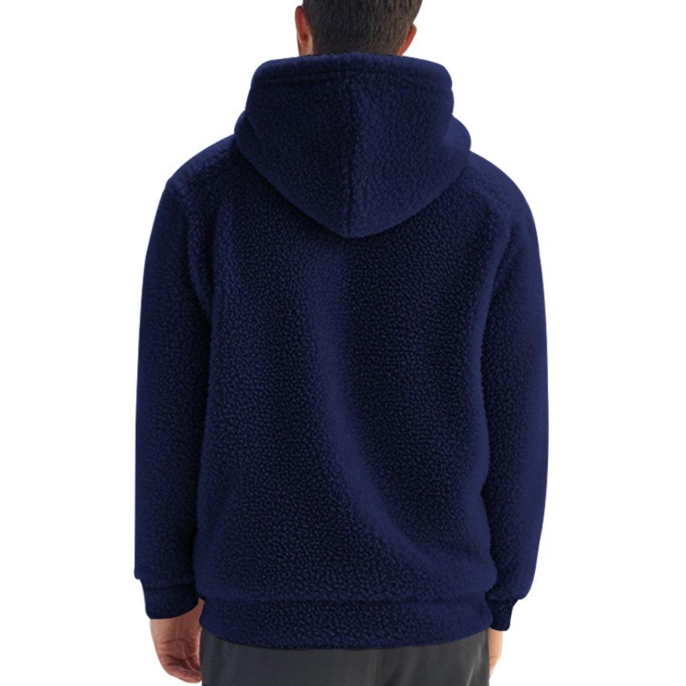 2025 Amerikanischer Stil Herbst/Winter Jacke Herren Dick Warm Doppelseitige Fleecejacke Lockerer Reißverschluss Cardigan Lässige Kapuzenjacke