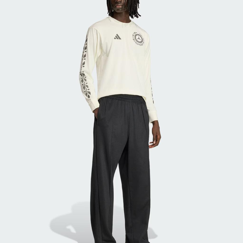 adidas Mercedes - AMG Petronas Formula 1 Team Silver Arrow Series Loose Fit Crew Neck Long Sleeve T-Shirt Unisex Tops KE8290