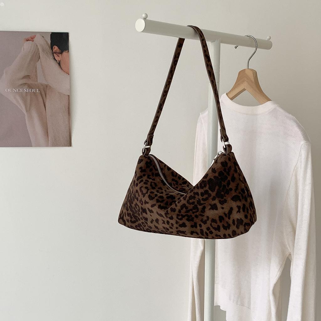 Korean Daily Commuter Pure Color Suede Handbag Casual High-end Single-shoulder Small Square Bag