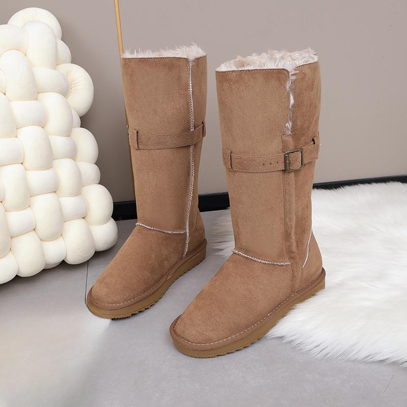 

Модные зимние женские короткие плюшевые замшевые зимние сапоги Модные новые теплые плоские сапоги до середины голени для женщин Обувь на платформе 35