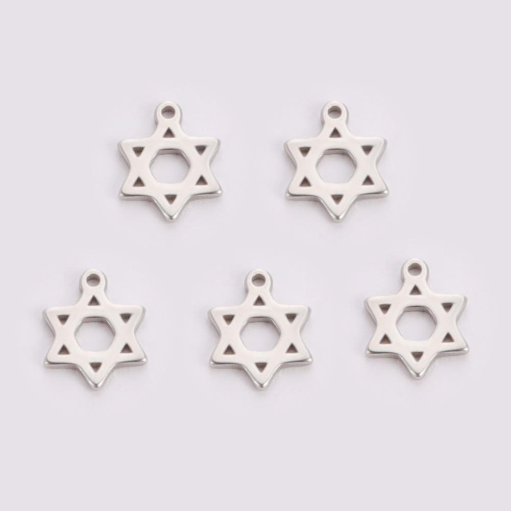 Teamer 5pcs Star of David Triskele Cross Charms for Necklace Bracelet Making Stainless Steel Pendant DIY Jewelry Findings Wicca