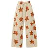 Women's Casual Loose Fit Star Print Curved Wide Leg Pants for Everyday Wear