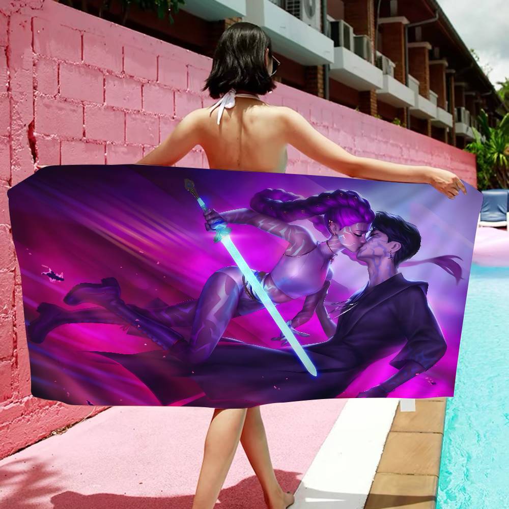 Kpop D-demon Hunters Beach Towel Colorful Bath Towels For Girl Microfiber Quick Dry Custom Sand Free Beach Yoga Spa Gym Pool