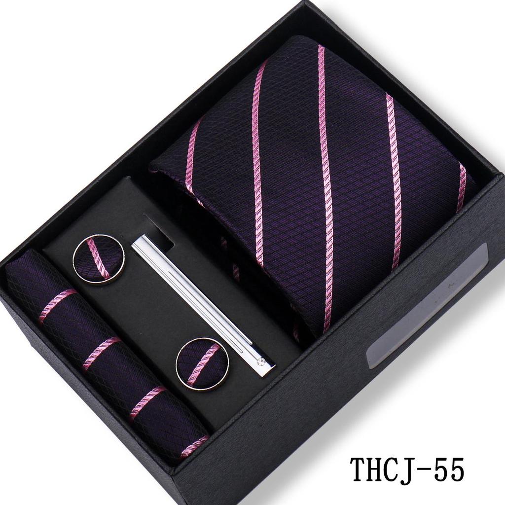Men's 4-Piece Tie Gift Set for Business, Wedding, and Formal Wear.