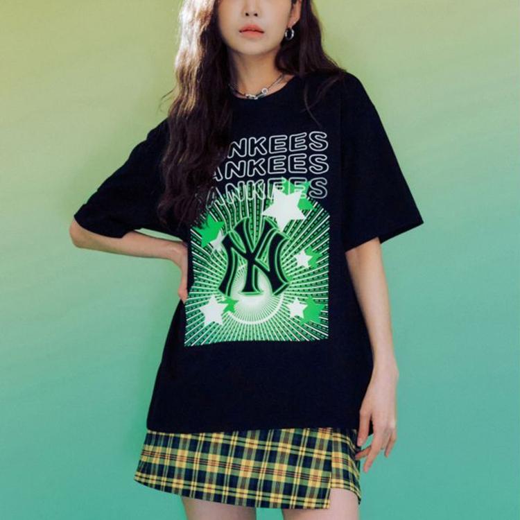 New MLB New York Yankees T Shirts Unisex Black 3ATSN0233-50BKS