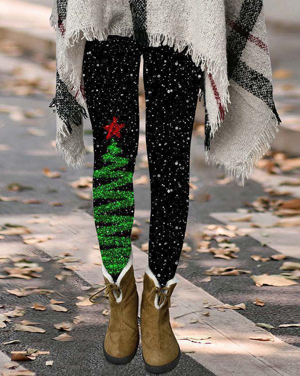Trendy High-Waisted Printed Yoga Leggings for Women Large
