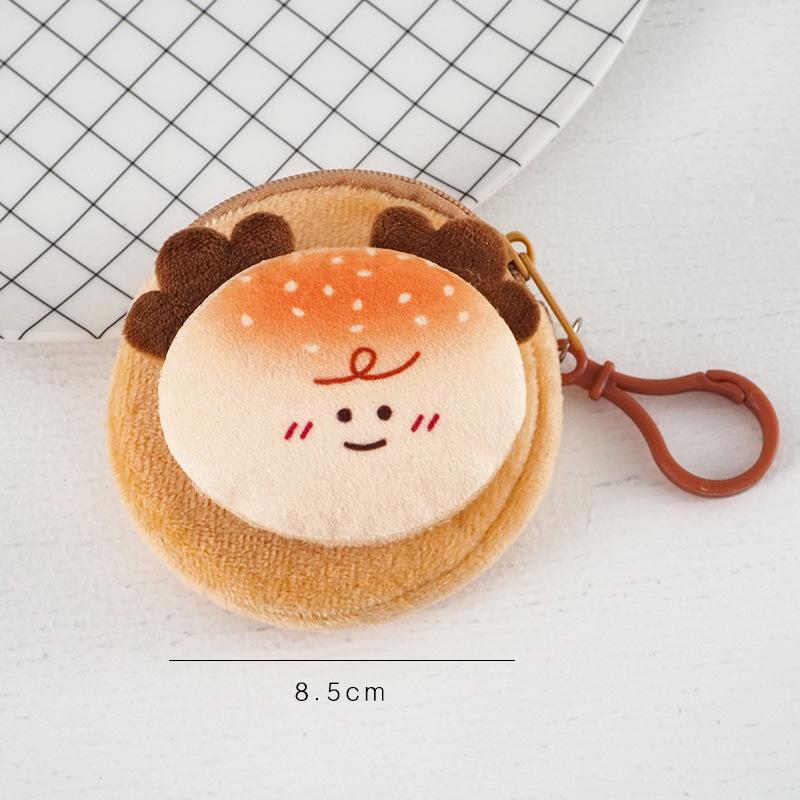 Soft Plush Toy Figurine Money Wallet for Students - Portable Coin Storage Bag with Cartoonish and Cute Design - Zipper Headphone Bag