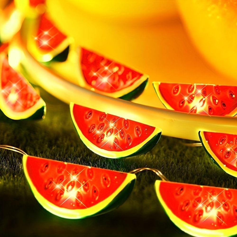 Creative LED Watermelon String Lights Colorful Fruit Colored Lights Fruit Night Lights Craft