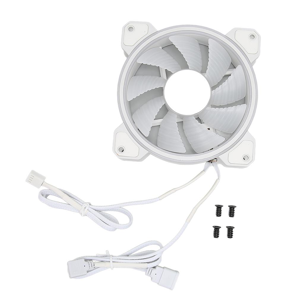 RGB Case Fan 12cm 4pin PWM 3pin ARGB RGB Backlit 9 Fan Blades Strong Airflow Super Quiet PC Fan for