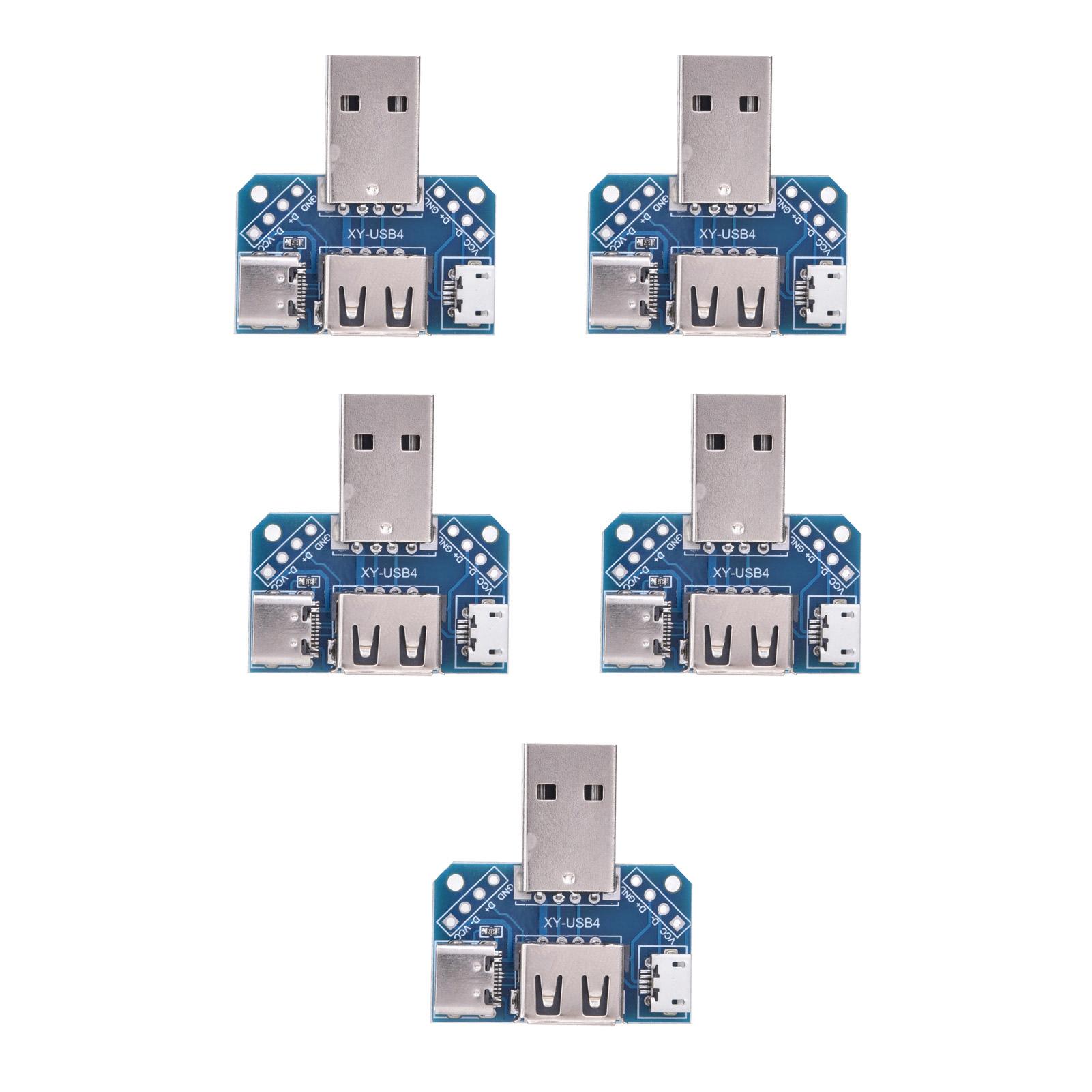

5 шт. USB-адаптерна плата чоловічого USB-роз єму на жіночий TypeC 4P 2,54 мм