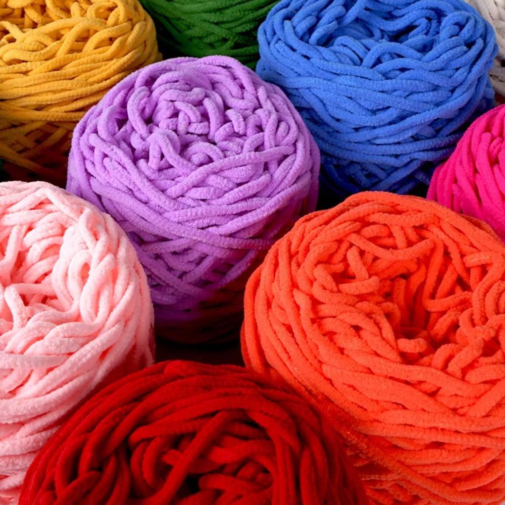 New 50g Cloud Chenille Yarn Fine Ice Strip Soft Texture Thin Velvet Yarn DIY Velvet Line Yarn Blanket Making