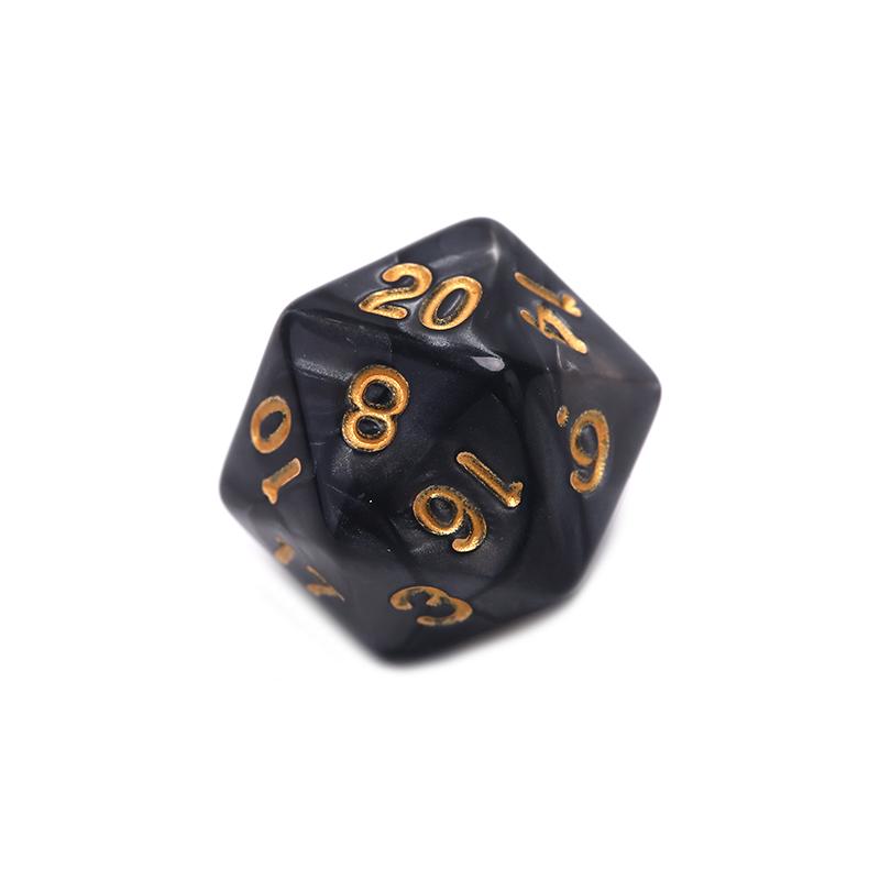 1PC Durable Pearlized D20 Dice Acrylic 20 Sided Dice for Board Game