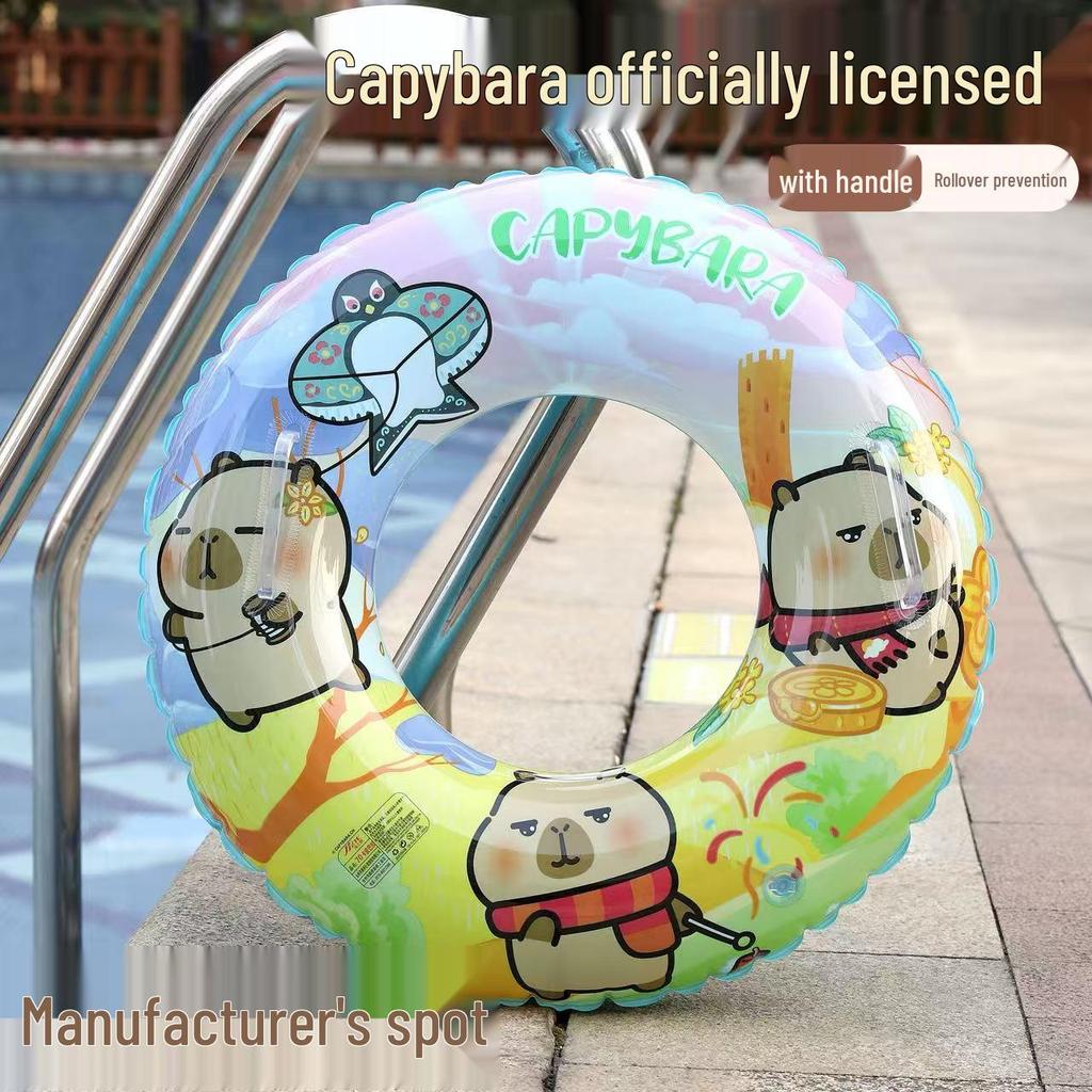 Capybara Baby Swim Ring: Thickened, Cute, Anti-Rollover Underarm Float for Children