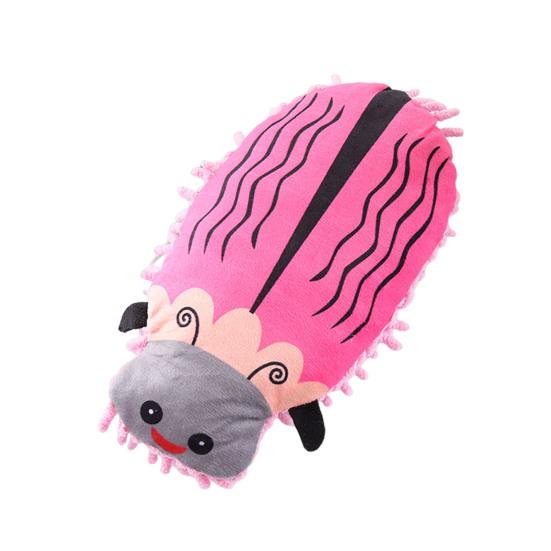 Mop Insect Squeaky Plush Dog Toy Ladybug Caterpillar Shape Stuffed Crinkle Puppy Chew Toy for Small Dogs