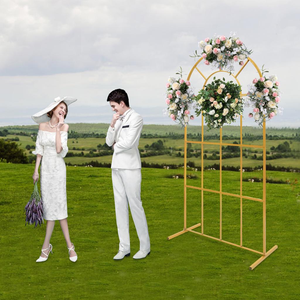 11LBS Load Iron Arch Flower Stand Wedding Decor Stand Detachable Lightweight for Party Valentine’s Day Decoration