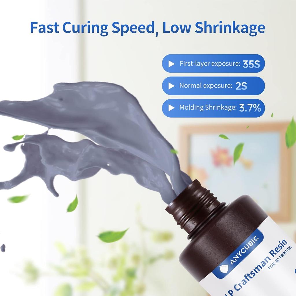 ANYCUBIC 3D Printer Resin, 365-405nm DLP UV-Curing Resin for Photon Ultra/Photon D2, High Precision and Fast Curing Craftsman Resin for DLP LCD SLA
