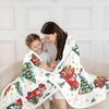 Christmas Throw Blanket Watercolor Red Truck Decor Fleece Blanket for Kids Teens Adults Green Xmas Trees Yellow Polka Dots Fuzzy