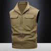 Direct sales M-8XL large size men's outdoor fishing tooling casual double-sided vest young and middle-aged stand-up collar