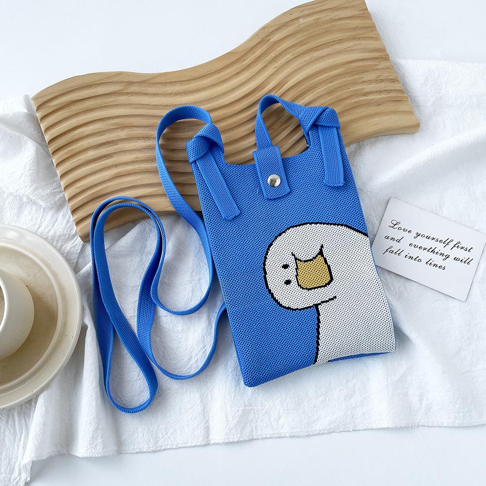 Cute And Sweet Knitted Mobile Phone Bag Shoulder Crossover Handheld Premium Mini Small Bag Mobile Phone Bag