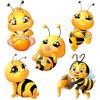 Cute Little Bee Cartoon Insect Car Stickers Waterproof Vinyl Decals Auto Body Window Decor Motorcycle Helmet Stickers M461