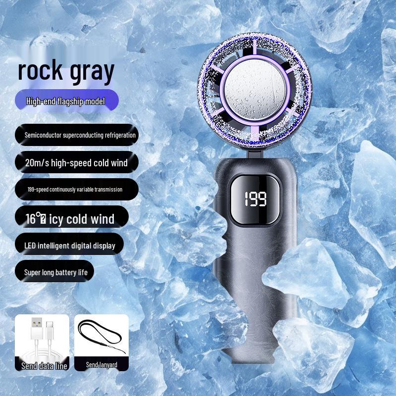 Portable Leafless Mini Fan with Semiconductor Cooling and Ice Pack