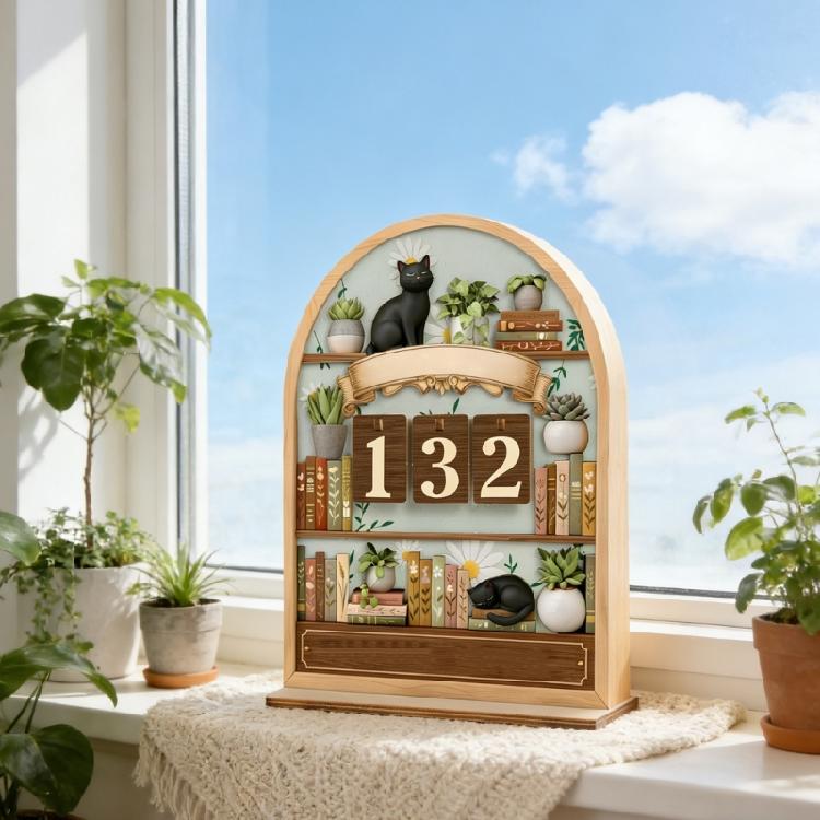 Educational Wooden Role Play Tool Books Read This Year Counter Bookshelf Decors Wall Art Home Library Essential