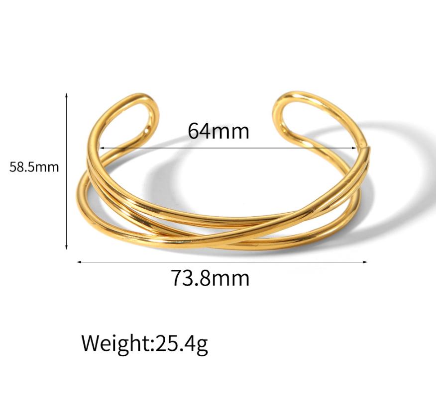 Geometric Line Stainless Steel Bracelet for Women, Fashionable Temperament, Non Fading Stainless Steel Bracelet