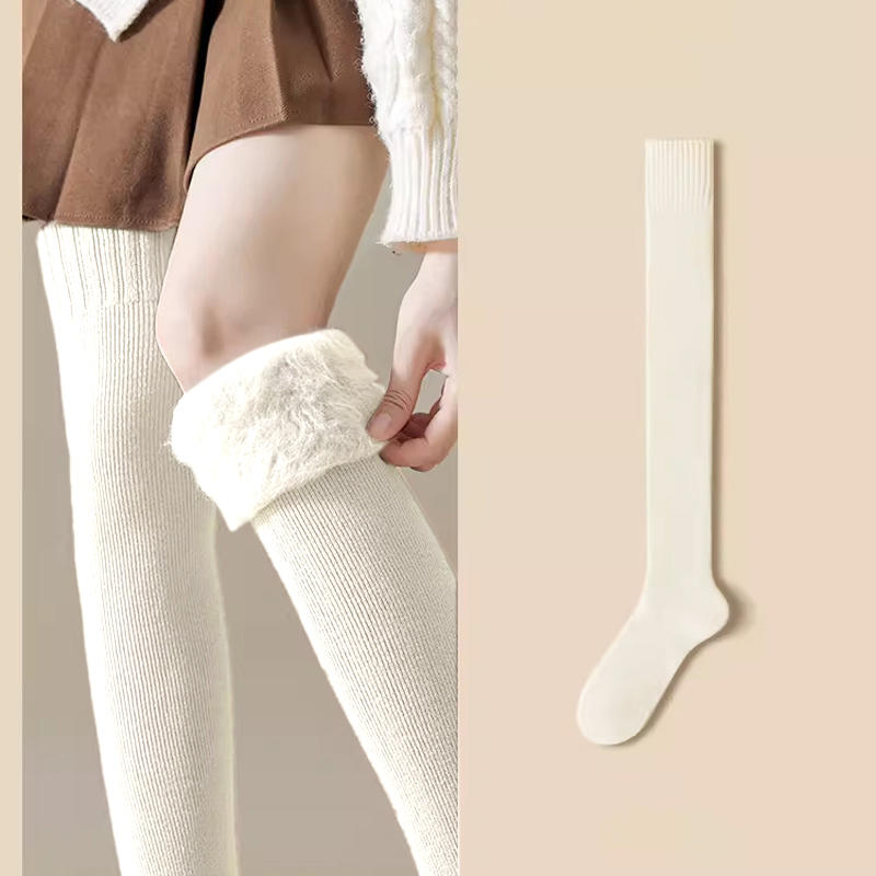 Cashmere Tall Socks Women's Fuzzy-Lined Plush Cozy Winter Hosiery Leg Covers Over-Knee Socks Bestseller Warm Thick Stockings