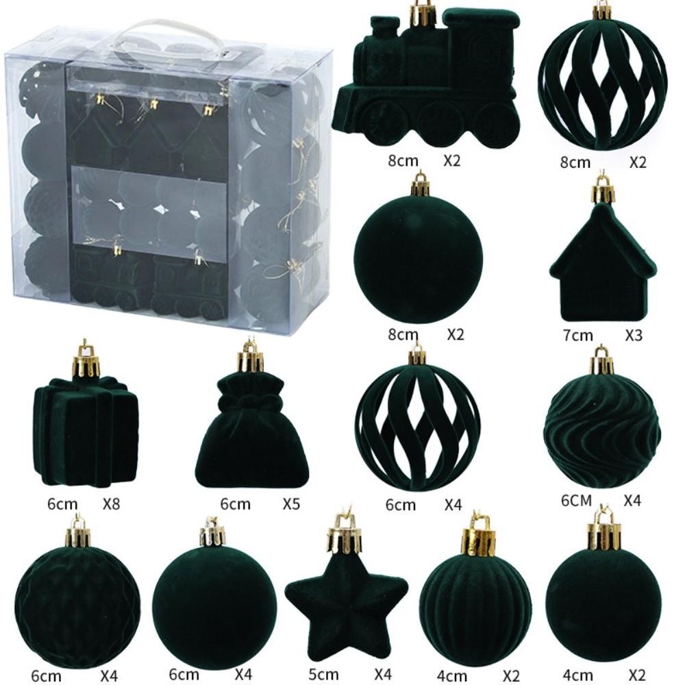 50pcs Velvet Christmas Ornaments Irregular Shape Xmas Hanging Decorations Home Decor