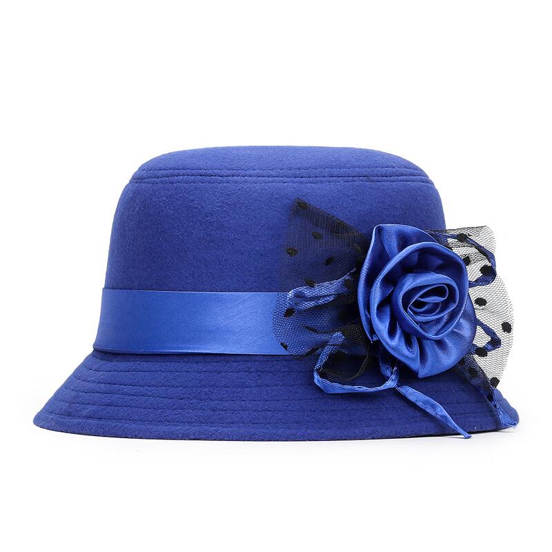 Dámský retro fedora klobouk ze vlněné plsti se širokou krempou ZHENYUEQI