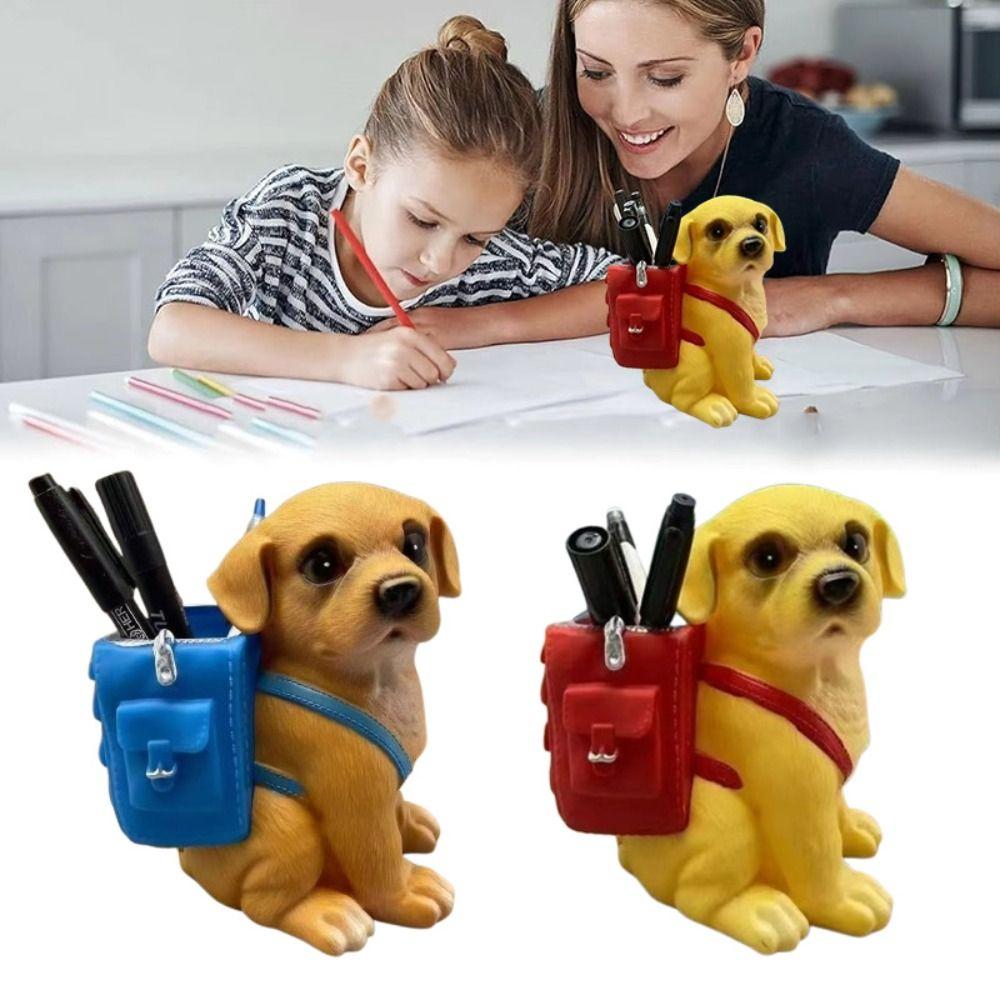 Multi-function Puppy Storage Bucket Large Capacity Makeup Brush Cylinder Dog Pen Holder Office
