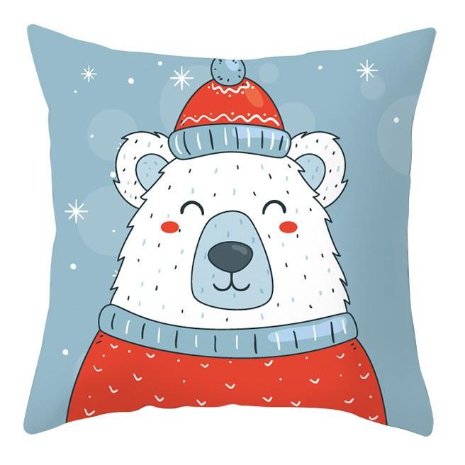Cartoon Christmas Dog Car Pattern Pillow Case Festive Home Decoration Office Car Cushion Pillow Case