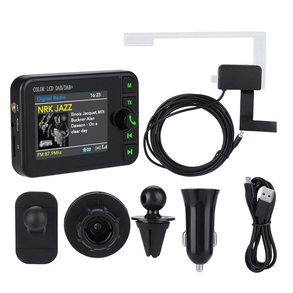 Автомобильный приемник DAB-радио с 2,4-дюймовым экраном, стерео, цифровая антенна, адаптер вещания, Bluetooth 5.0, AUX, MP3, FM-передатчик