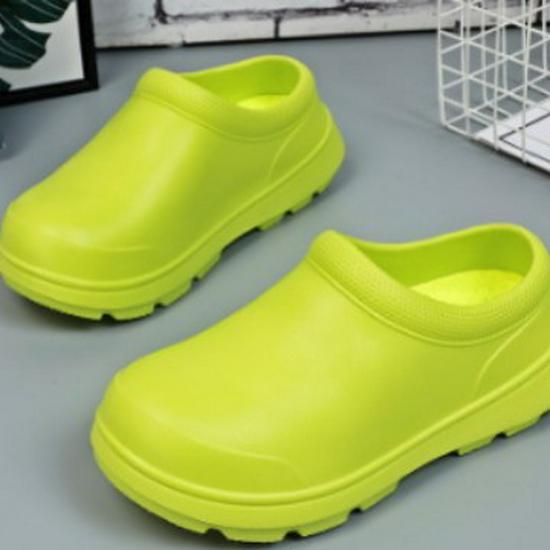 Men's Non-slip Waterproof Chef Shoes - Black Slip-on with Thick Sole