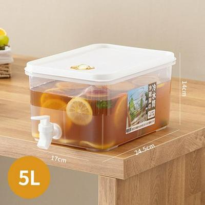 5L Large Capacity Refrigerator Water Pitcher with Spigot for Iced Tea and Fruit Drinks