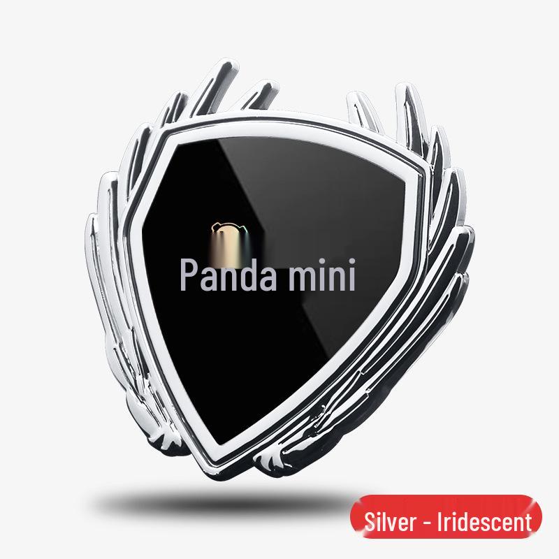 Metal badges, side window, and tailgate stickers for Geely Panda Mini Gokart cars.