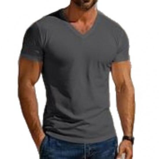 Frühling Sommer Herren Trendiges V-Ausschnitt Herzchenausschnitt Schnelltrocknend Atmungsaktiv Lässig Sportlich Persönlichkeit Kurzarm T-Shirt für Herren