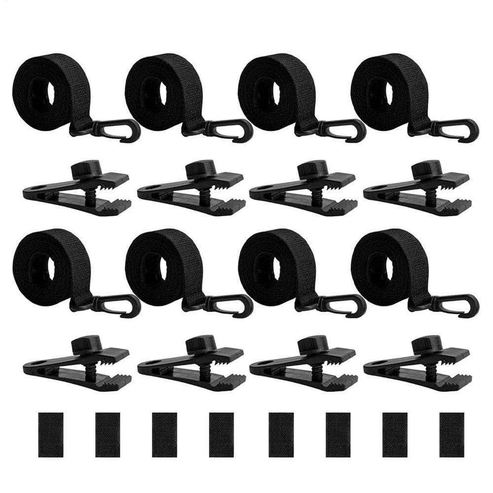 24Pcs Solar Blanket Straps Kit Including 8 Straps 8 Clips and 8 Fastener Solar Cover Reel Strap Kit for In-Ground Swimming Pool